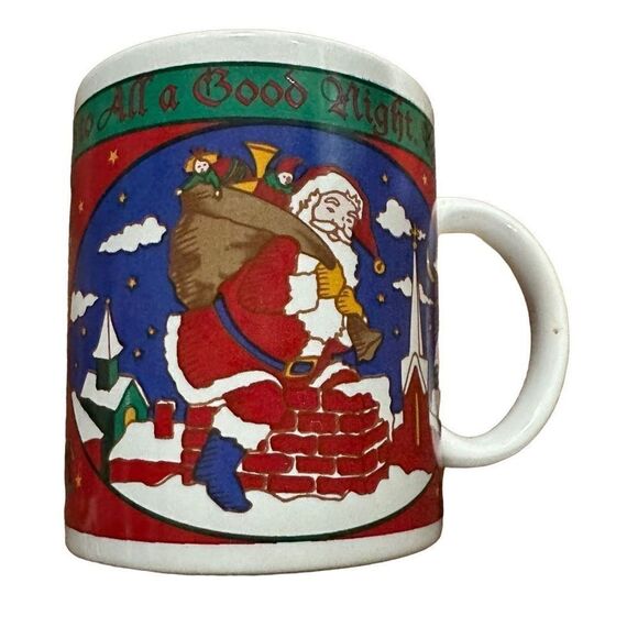 Vintage Riviera Van Beers Signature Set of 4 Mugs Night Before Christmas 11 oz. - Picture 4 of 13